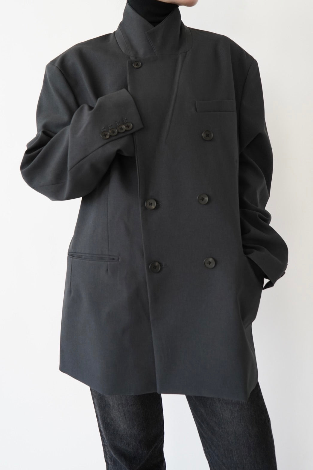 Oversized double jacket - DARK GRAY