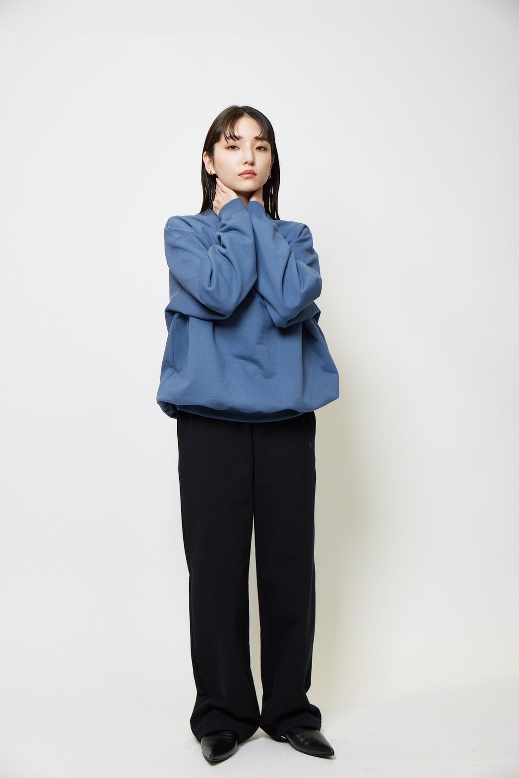 Heavy weight sweat p/o - BLUE GRAY