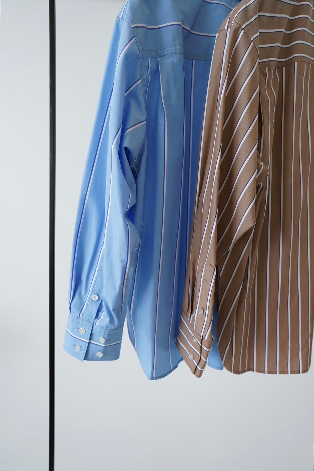 Basic oversized shirt - BROWN STRIPE