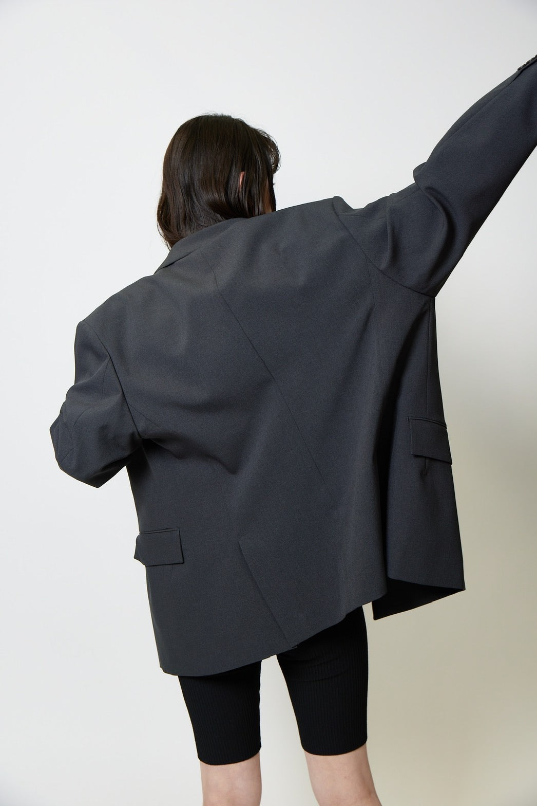 Oversized double jacket - DARK GRAY