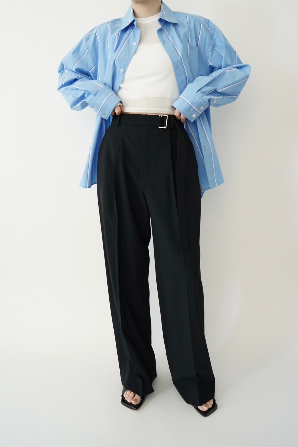 Basic oversized shirt - BLUE STRIPE