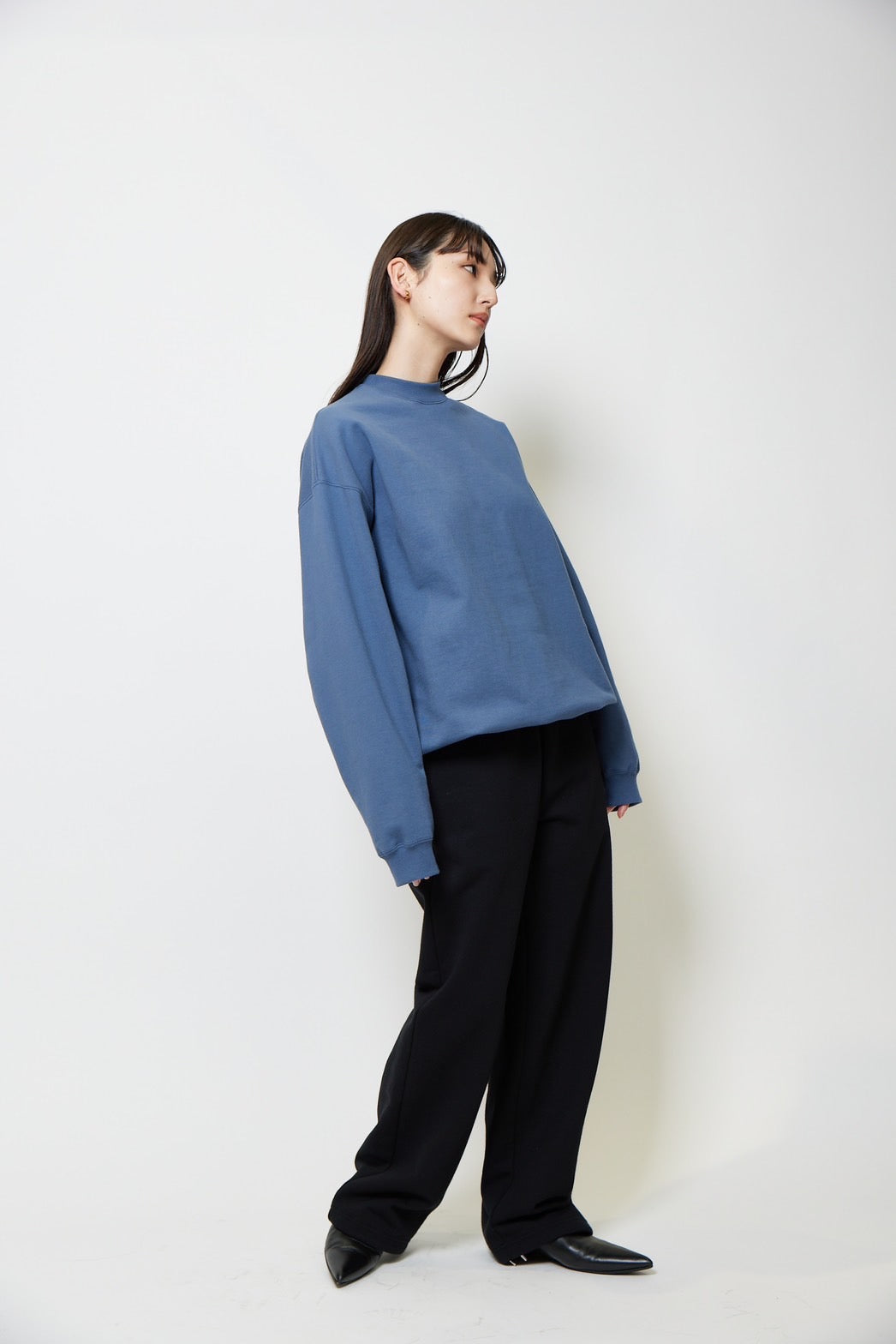 Heavy weight sweat p/o - BLUE GRAY
