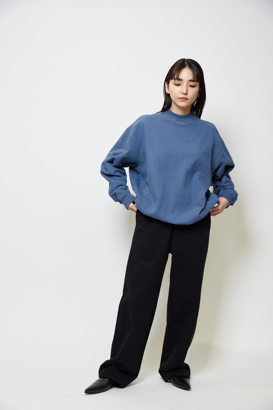 Heavy weight sweat p/o - BLUE GRAY