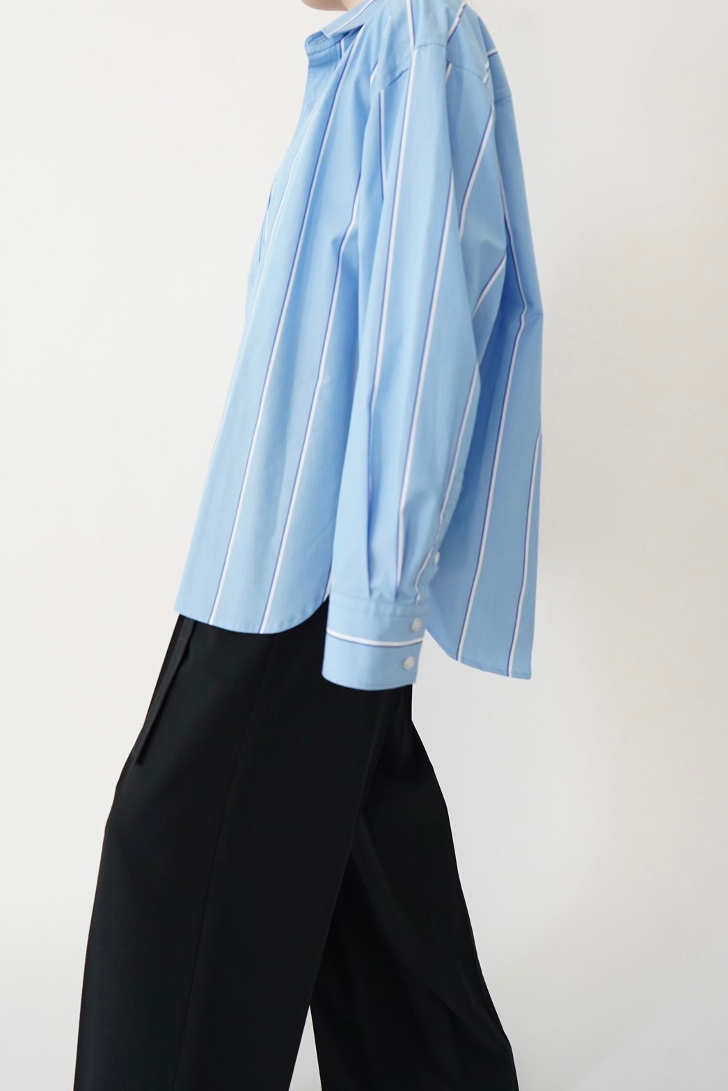 Basic oversized shirt - BLUE STRIPE