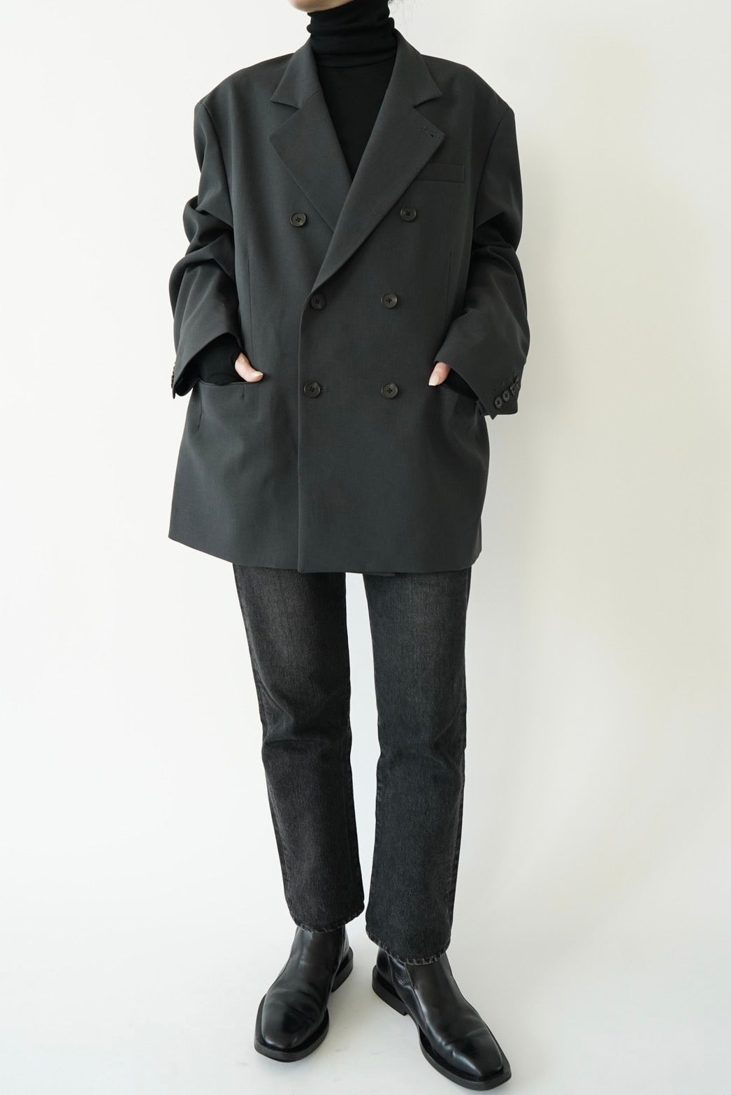 Oversized double jacket - DARK GRAY