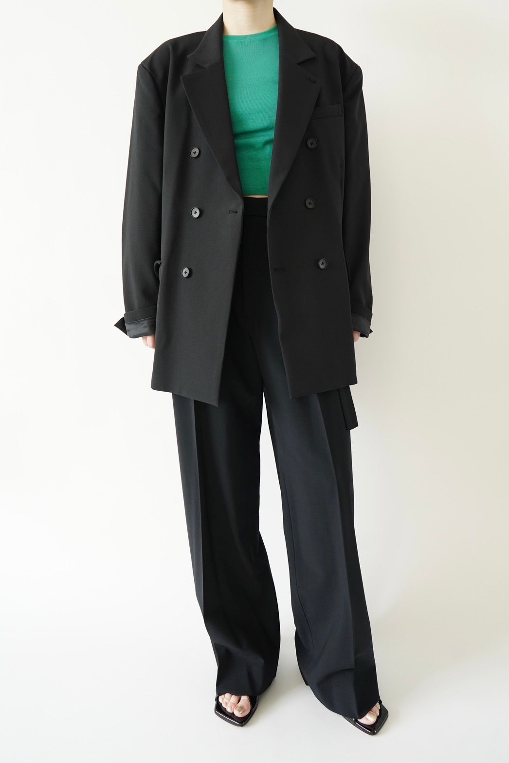 Oversized double jacket - BLACK