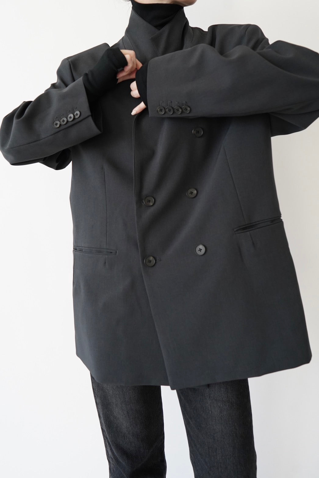 Oversized double jacket - DARK GRAY