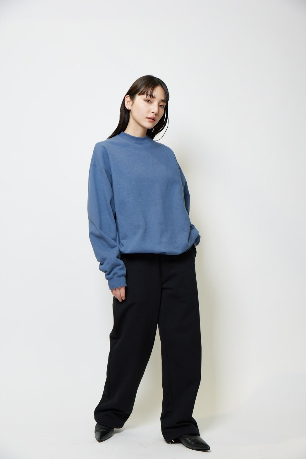Heavy weight sweat p/o - BLUE GRAY