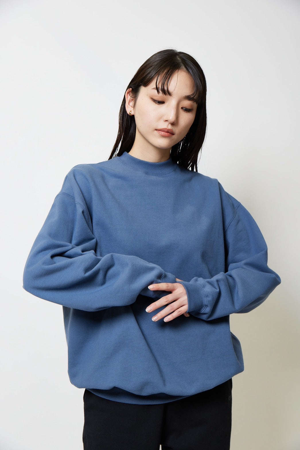 Heavy weight sweat p/o - BLUE GRAY