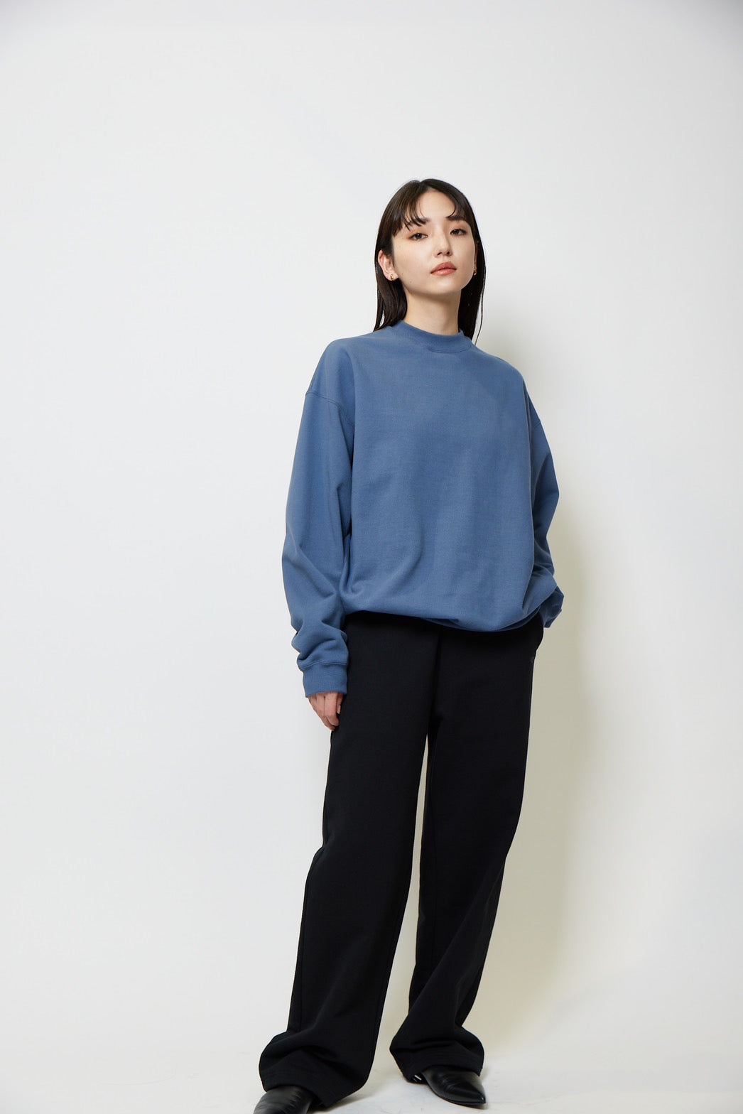 Heavy weight sweat p/o - BLUE GRAY