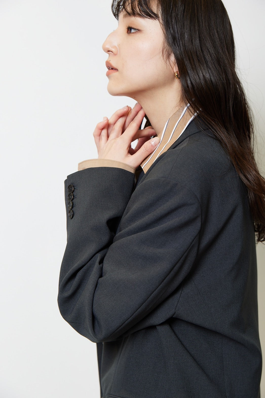 Basic oversized shirt - BROWN STRIPE