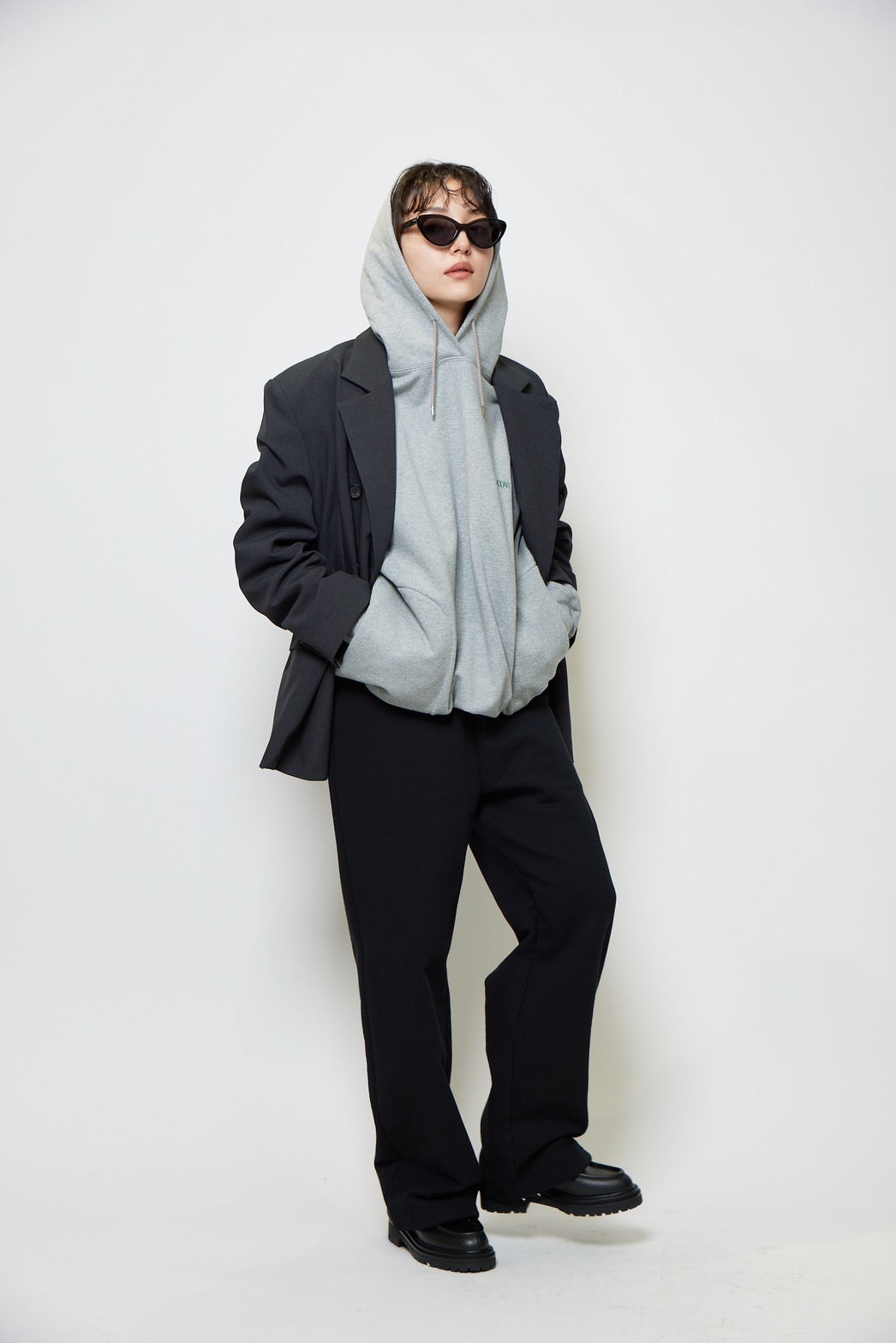Oversized double jacket - DARK GRAY