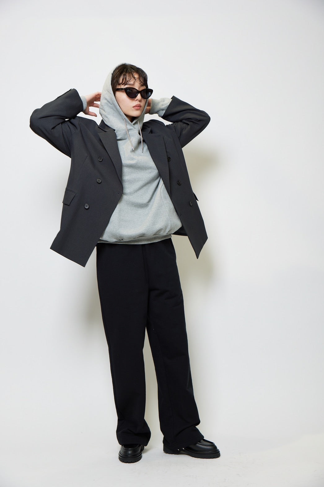 Oversized double jacket - DARK GRAY