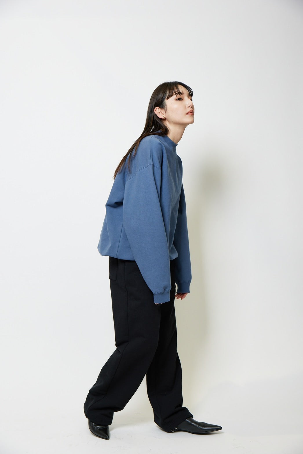Heavy weight sweat p/o - BLUE GRAY