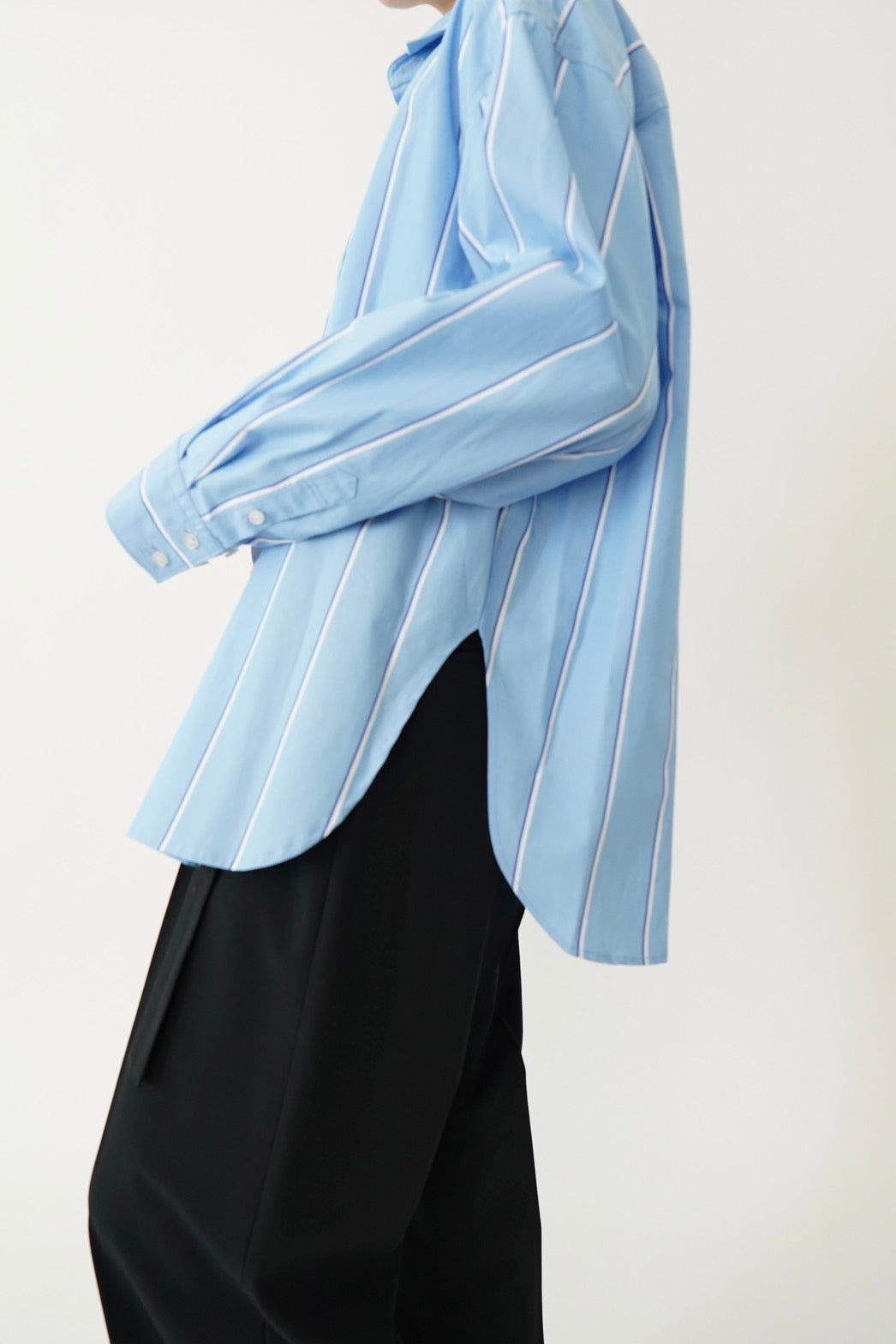 Basic oversized shirt - BLUE STRIPE