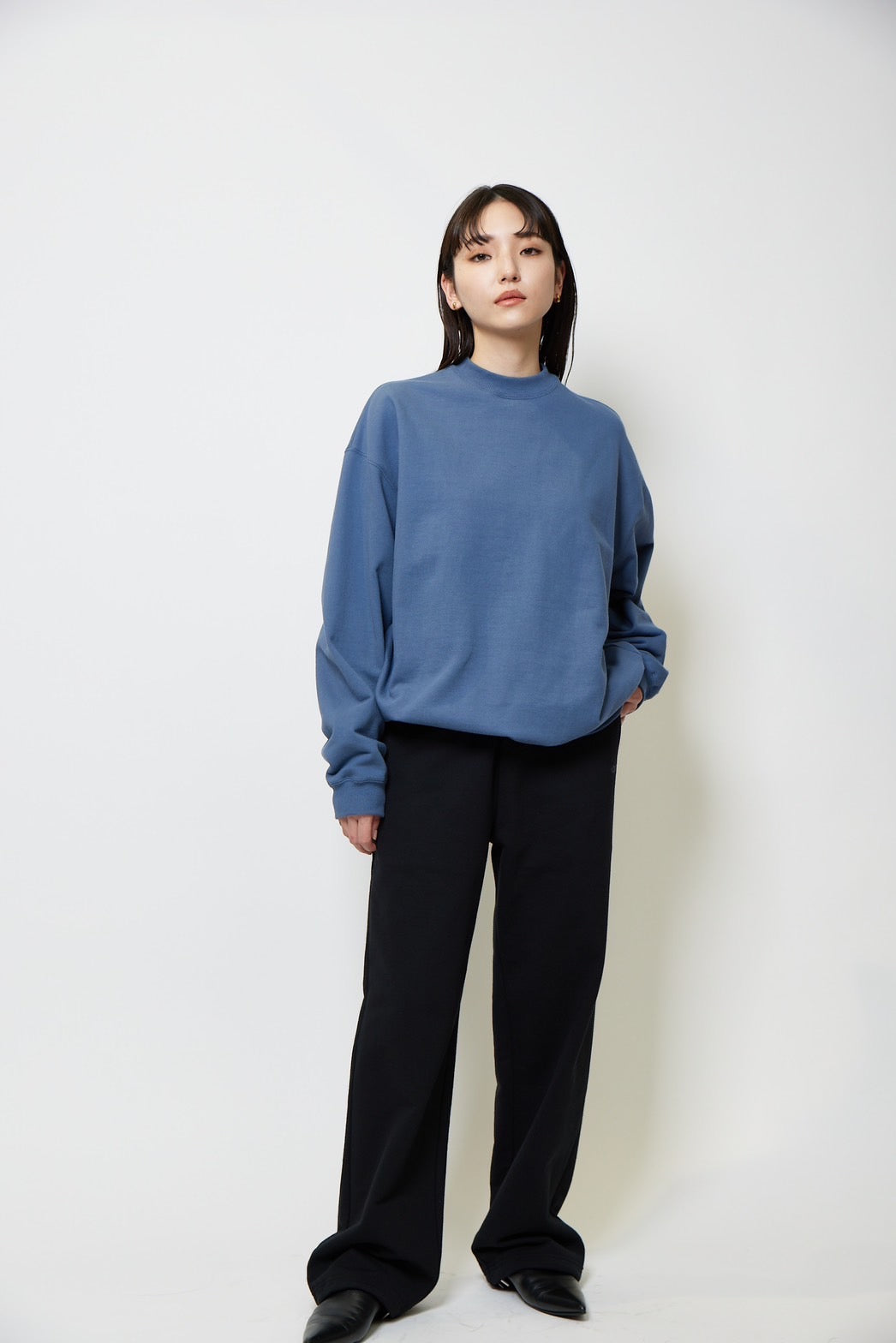 Heavy weight sweat p/o - BLUE GRAY