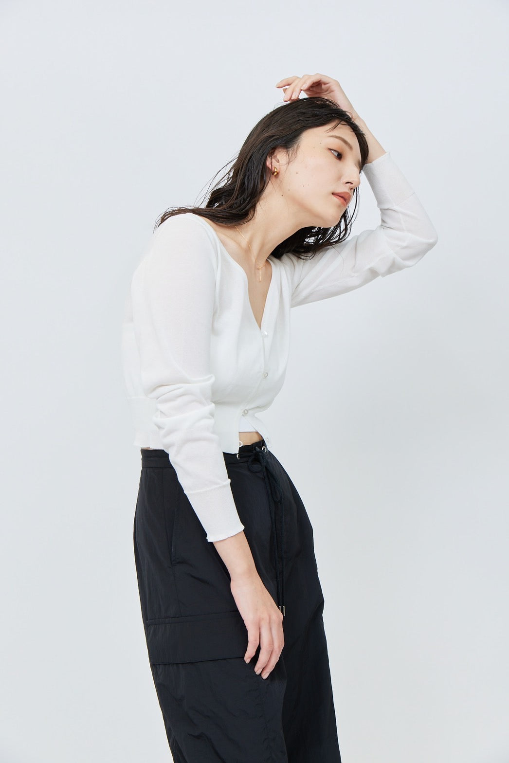 Nylon Cargo Pants - BLACK