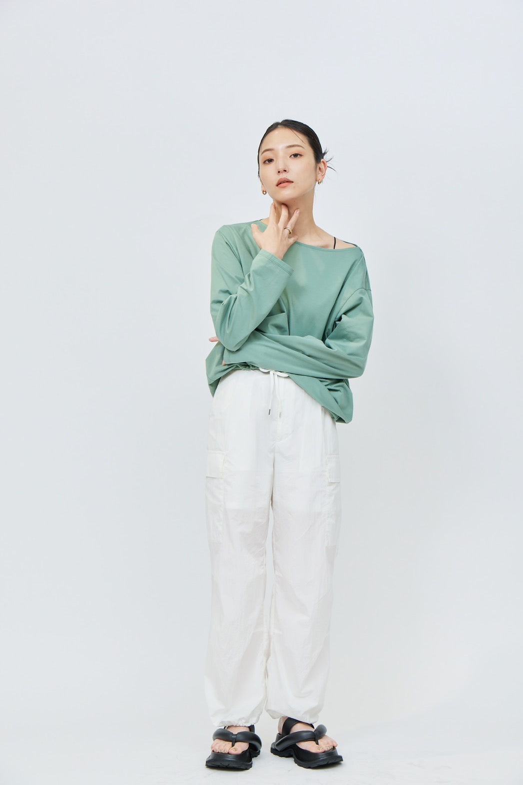Long Sleeve Drawcord C/S - GREEN
