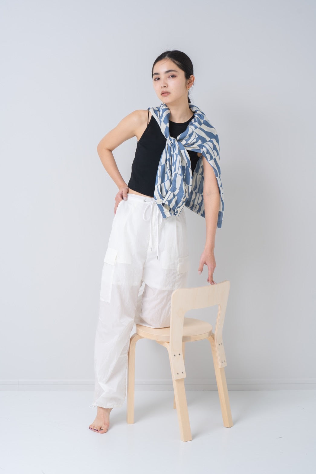 Print Long Sleeve Shirt - BLUE