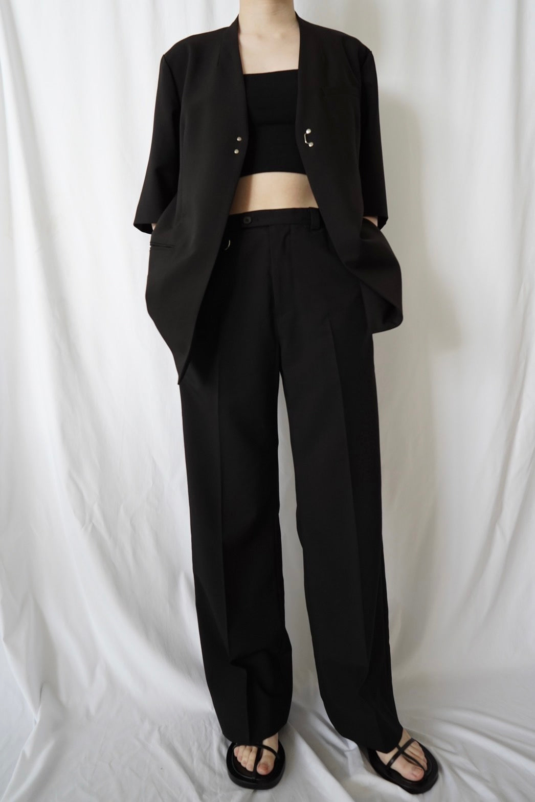 Straight Trousers - BLACK