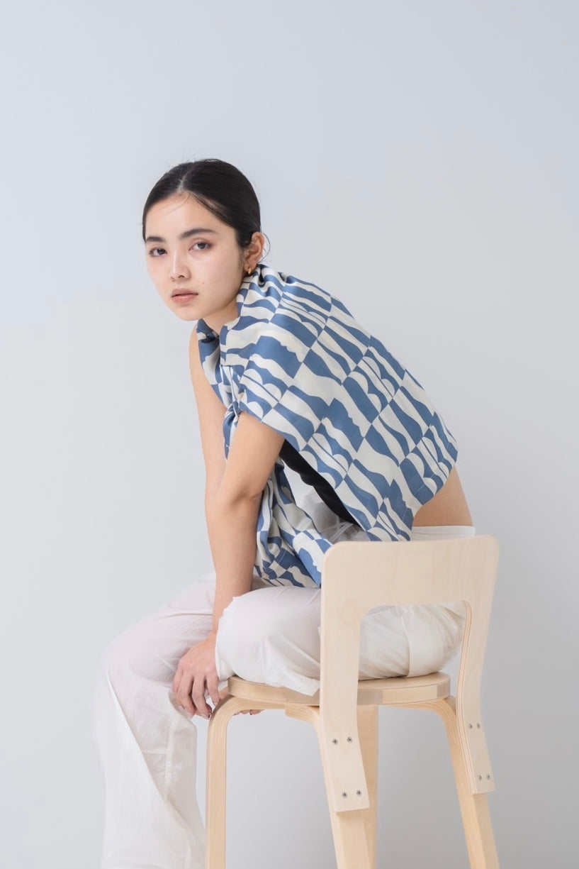 Print Long Sleeve Shirt - BLUE