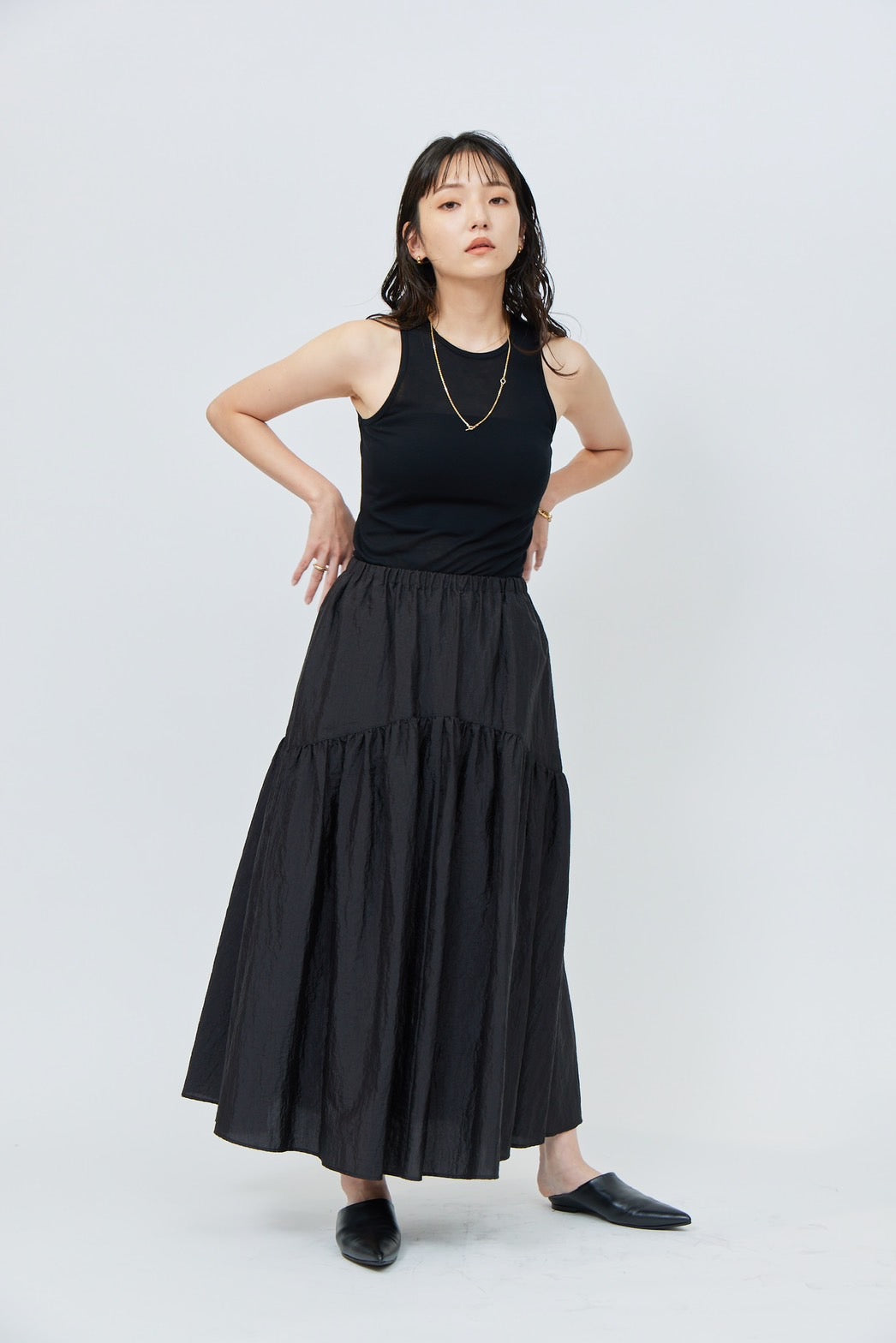 Tiered Skirt - BLACK