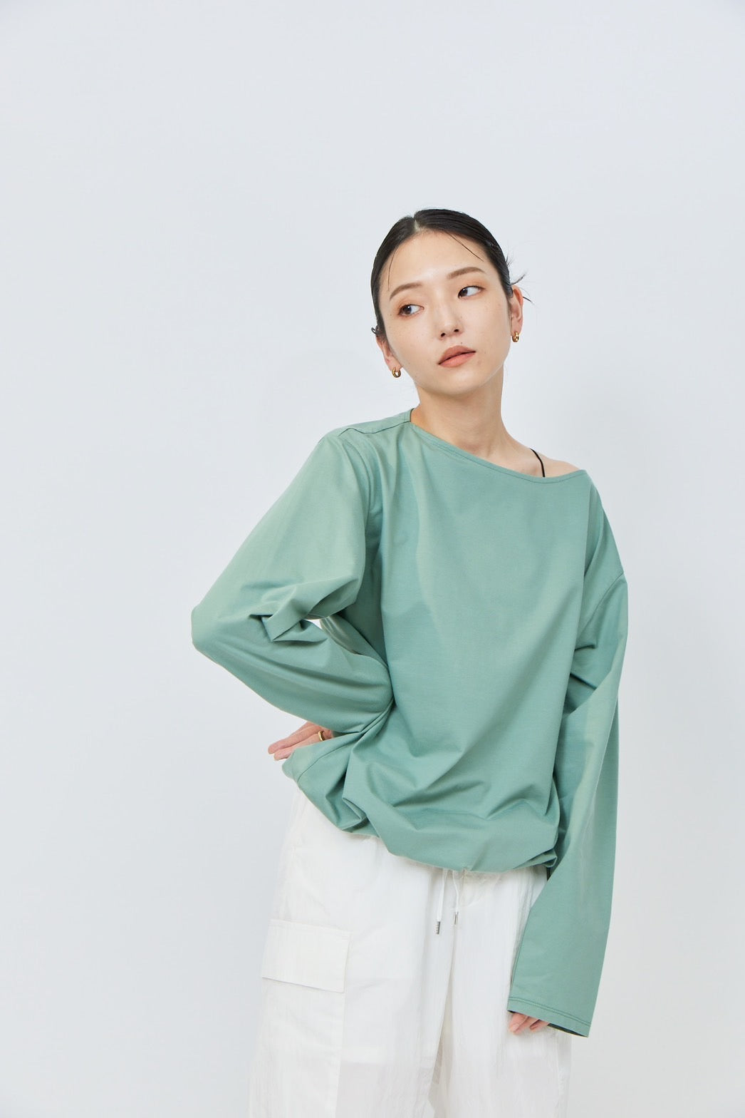 Long Sleeve Drawcord C/S - GREEN