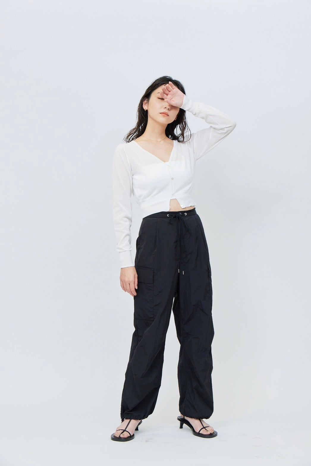 Nylon Cargo Pants - BLACK
