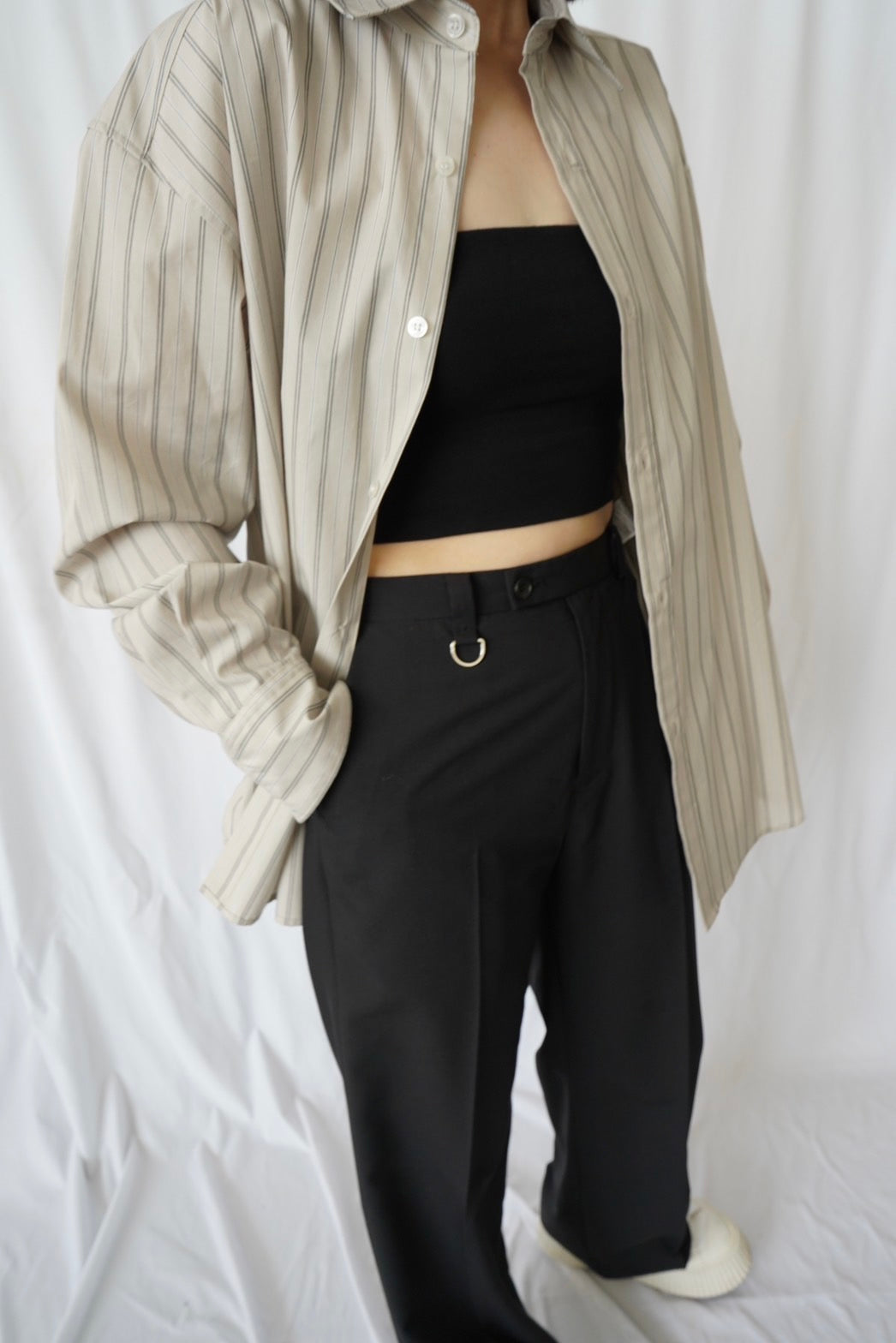 Straight Trousers - BLACK