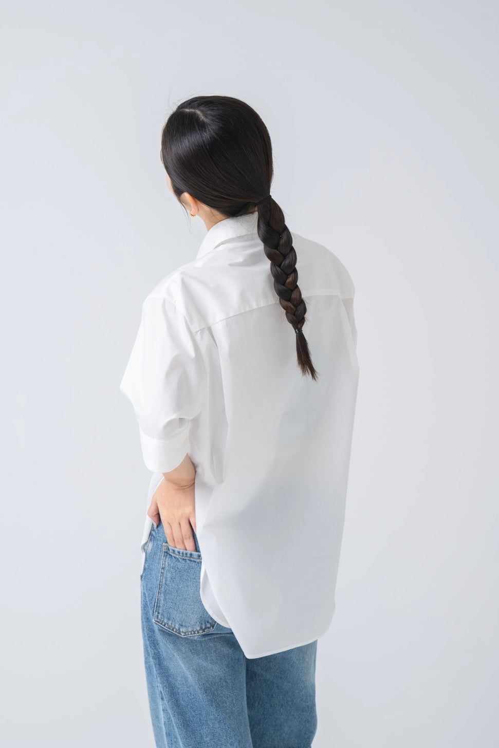 Half Sleeve Big Shirt - WHITE
