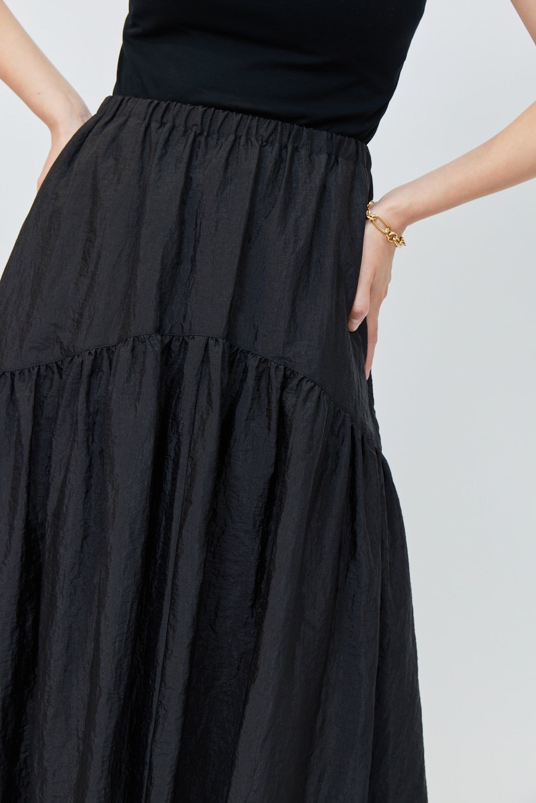 Tiered Skirt - BLACK
