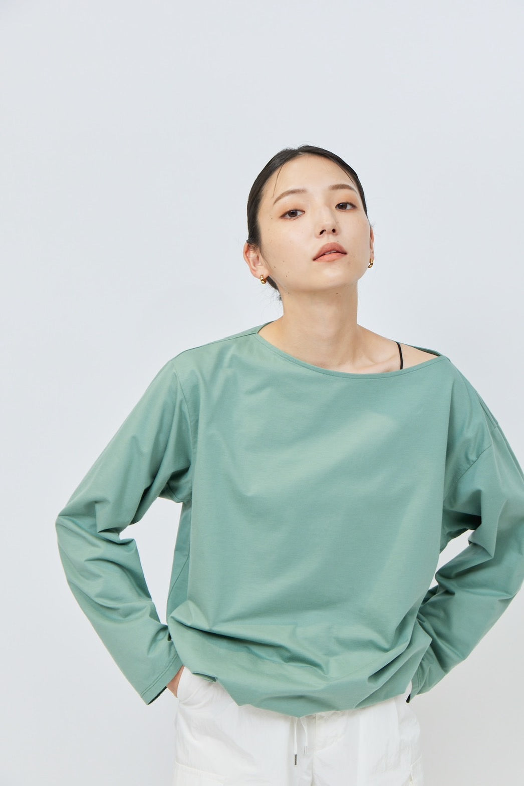 Long Sleeve Drawcord C/S - GREEN