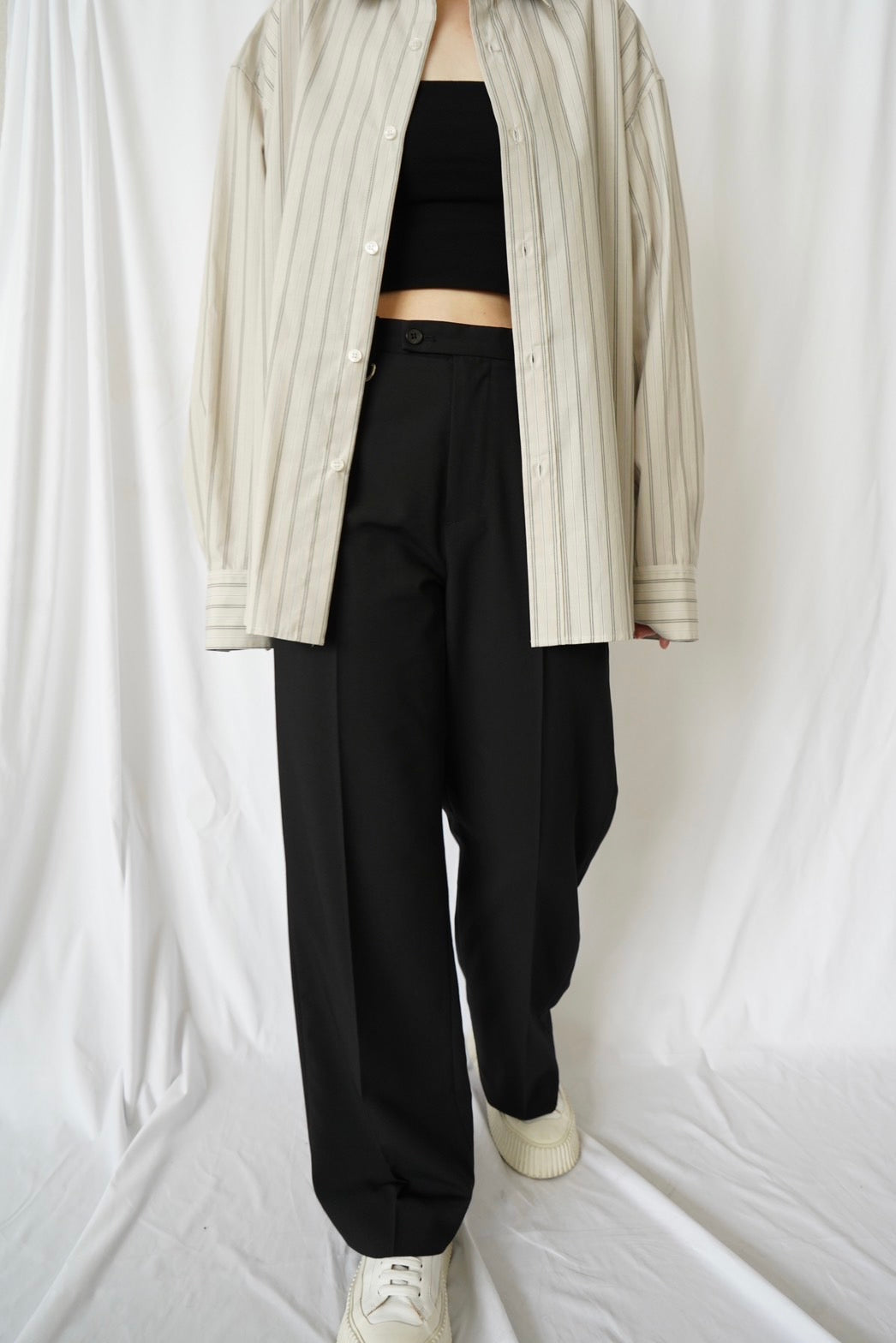 Straight Trousers - BLACK