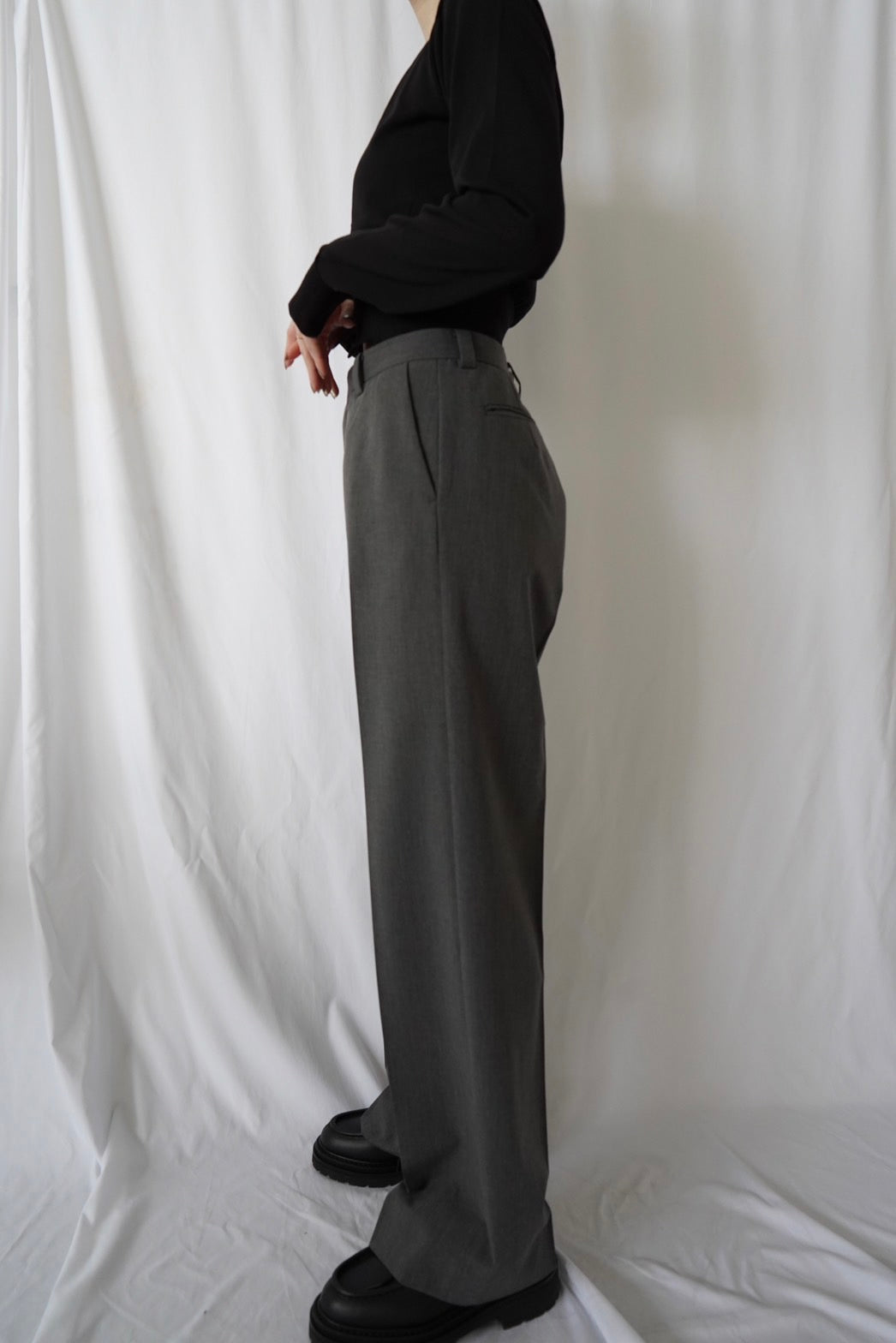 Straight Trousers - GRAY