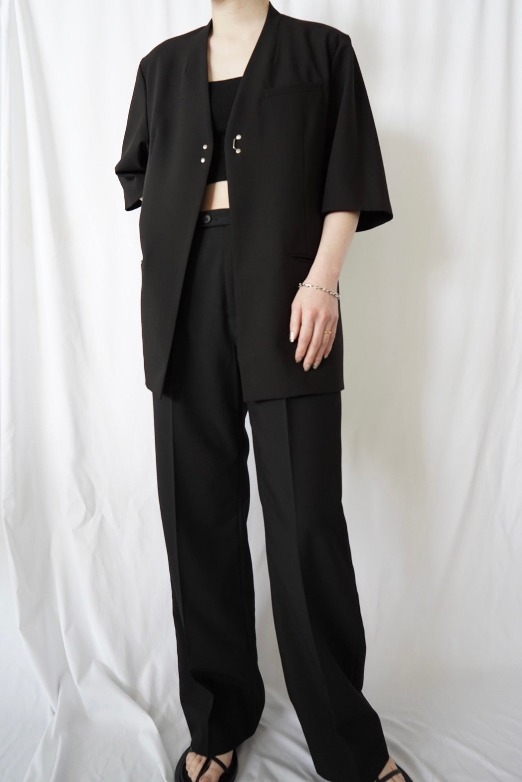 Straight Trousers - BLACK