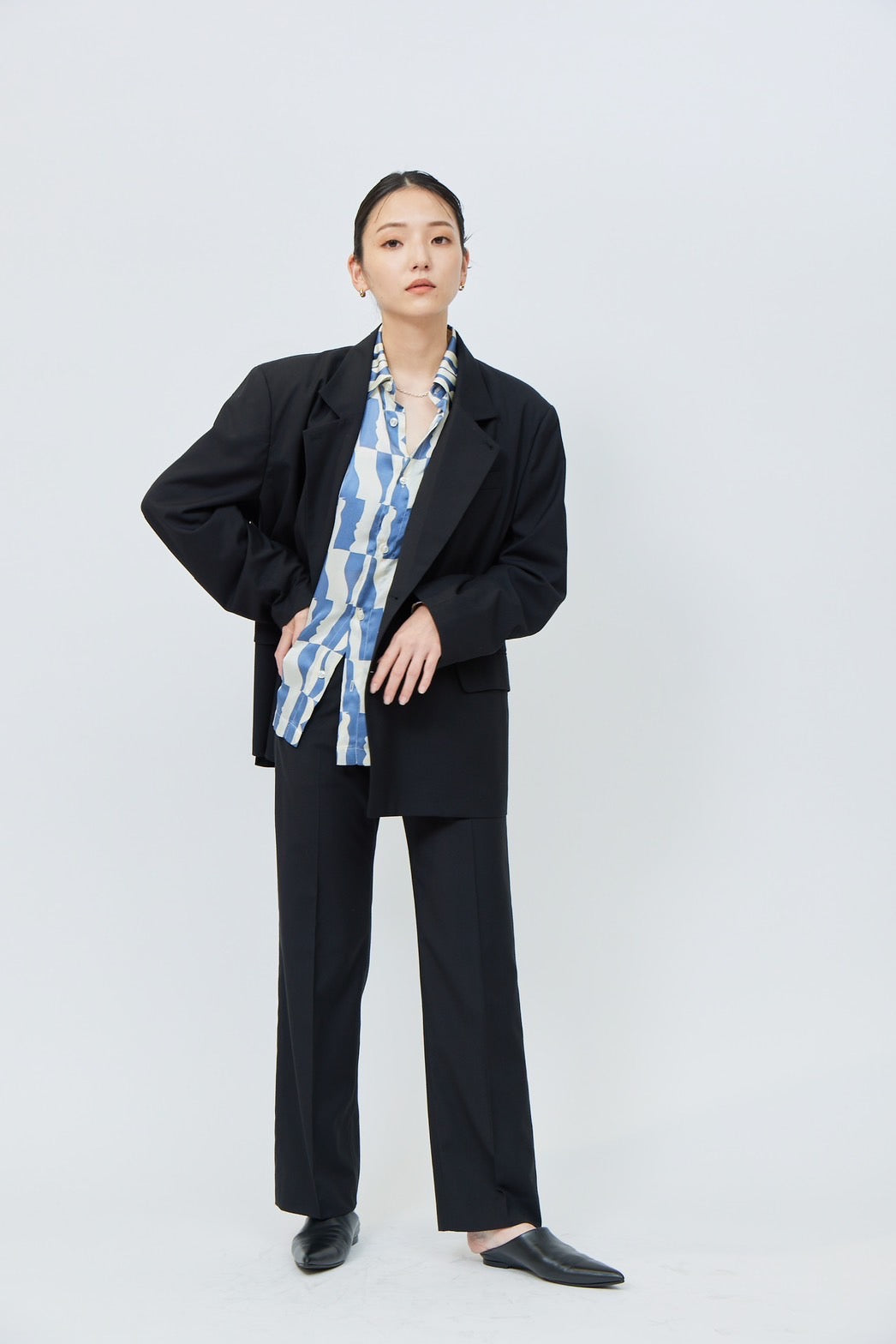 Straight Trousers - BLACK