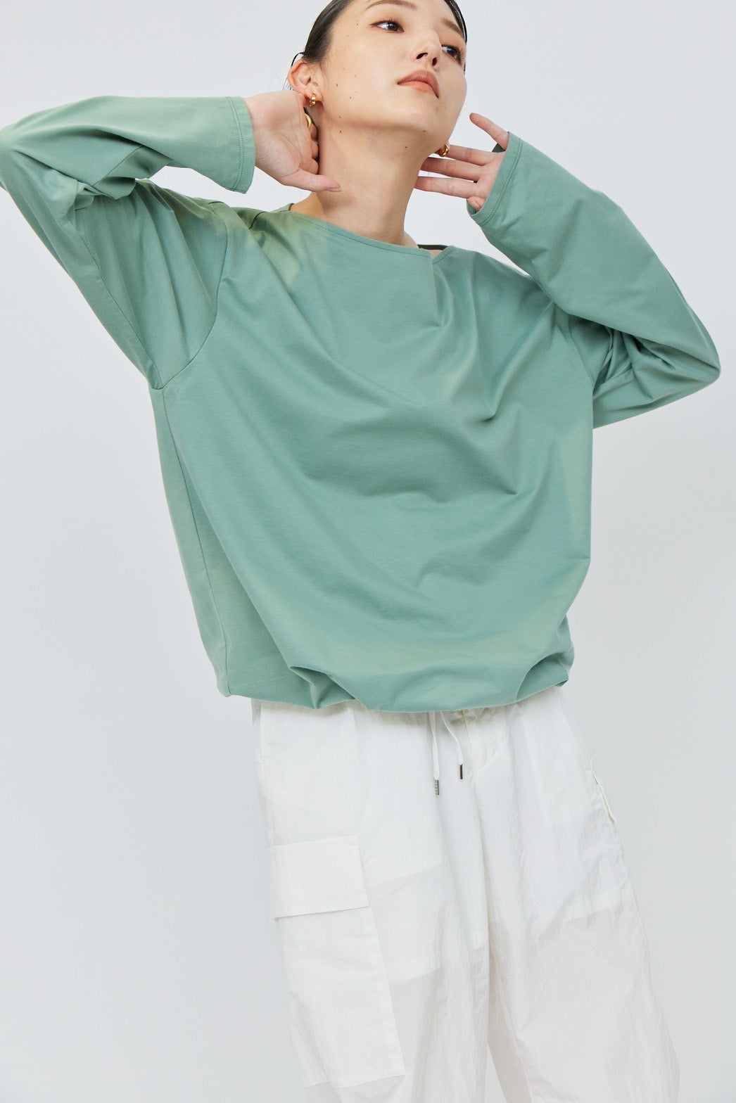 Long Sleeve Drawcord C/S - GREEN