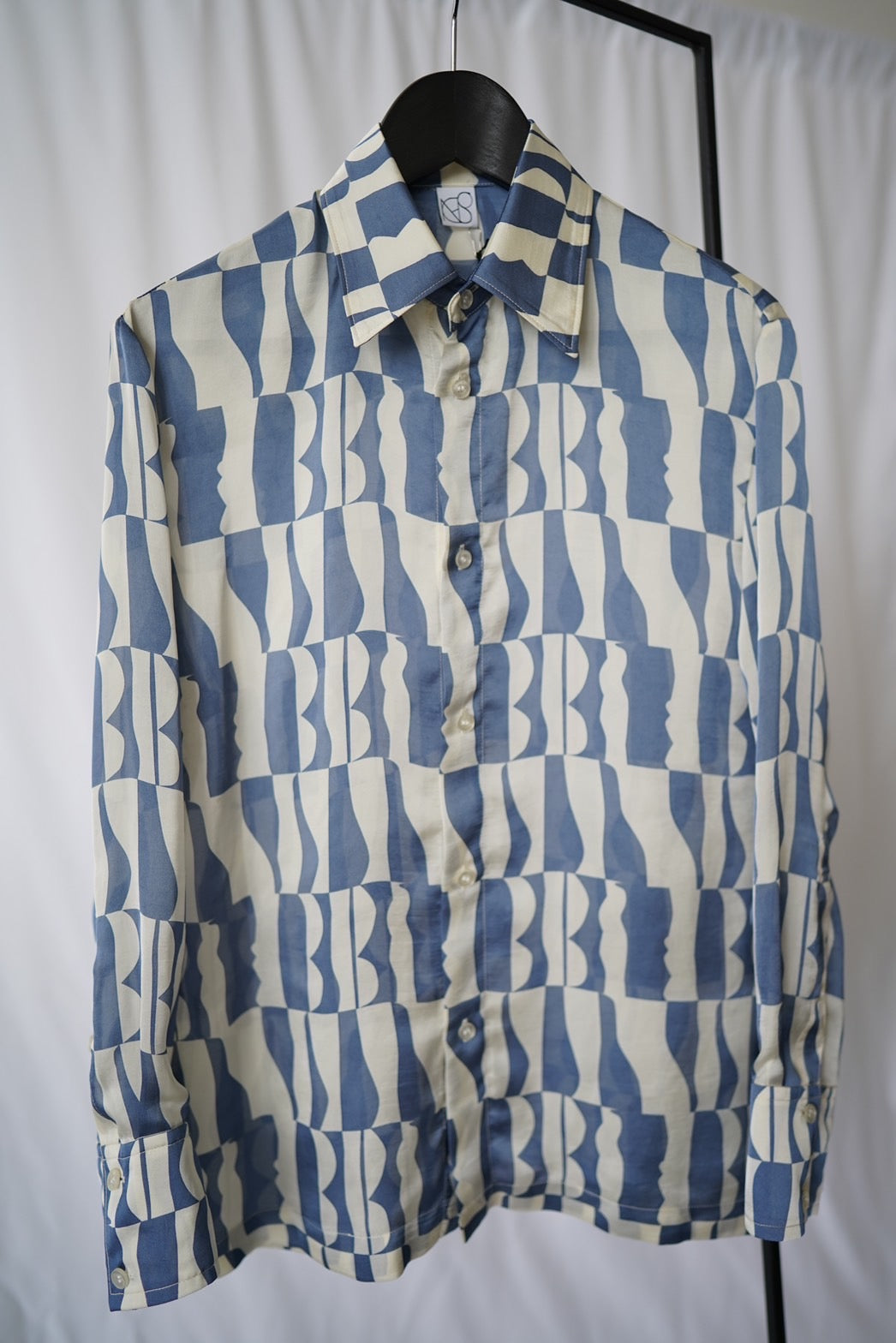 Print Long Sleeve Shirt - BLUE