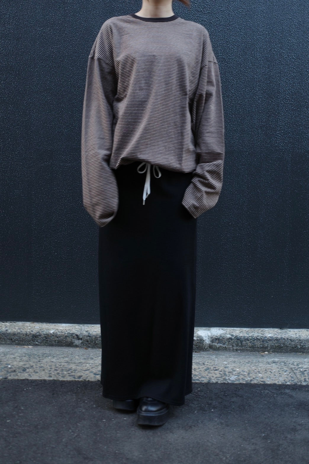 Drawcord border C/S - BROWN – NŌDAS ONLINE STORE