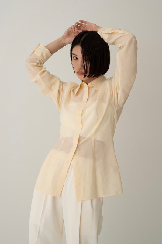 Sheer shirt - LIGHT YELLOW