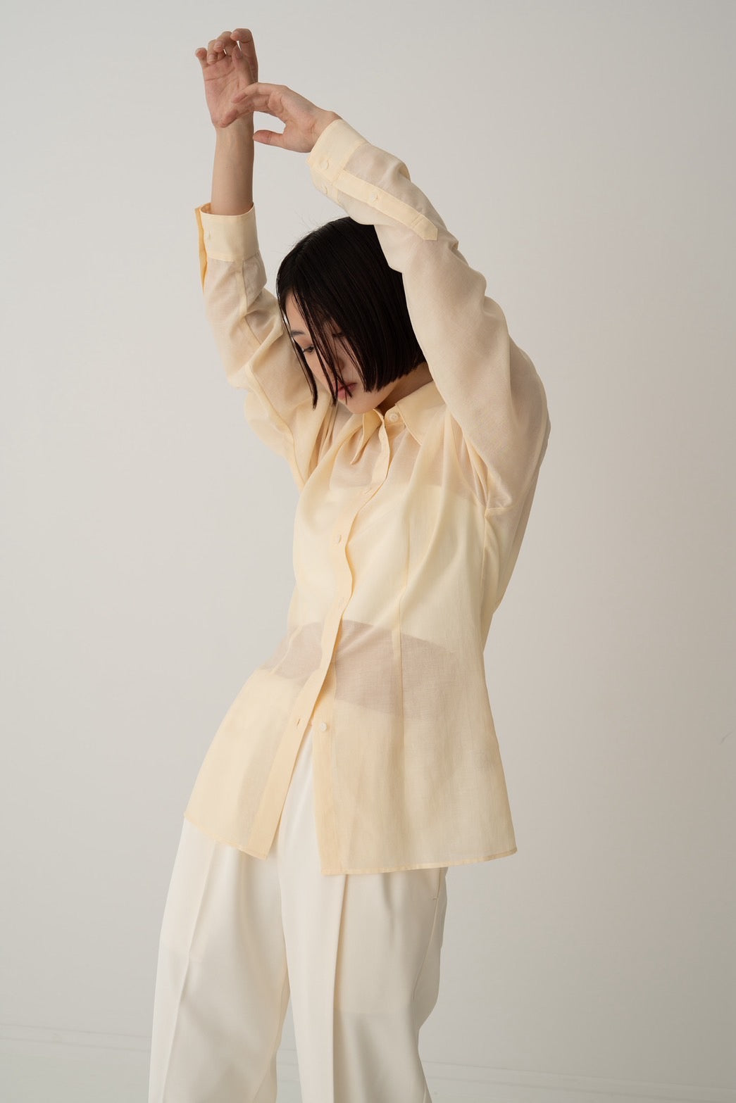 Sheer shirt - LIGHT YELLOW