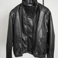 Fake leather short blouson - BLACK