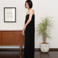 Long cami dress - BLACK