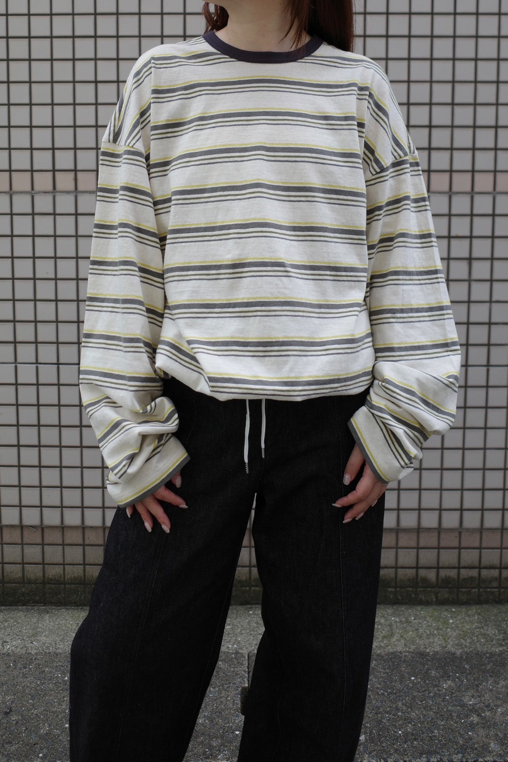 Drawcord border C/S - ECRU