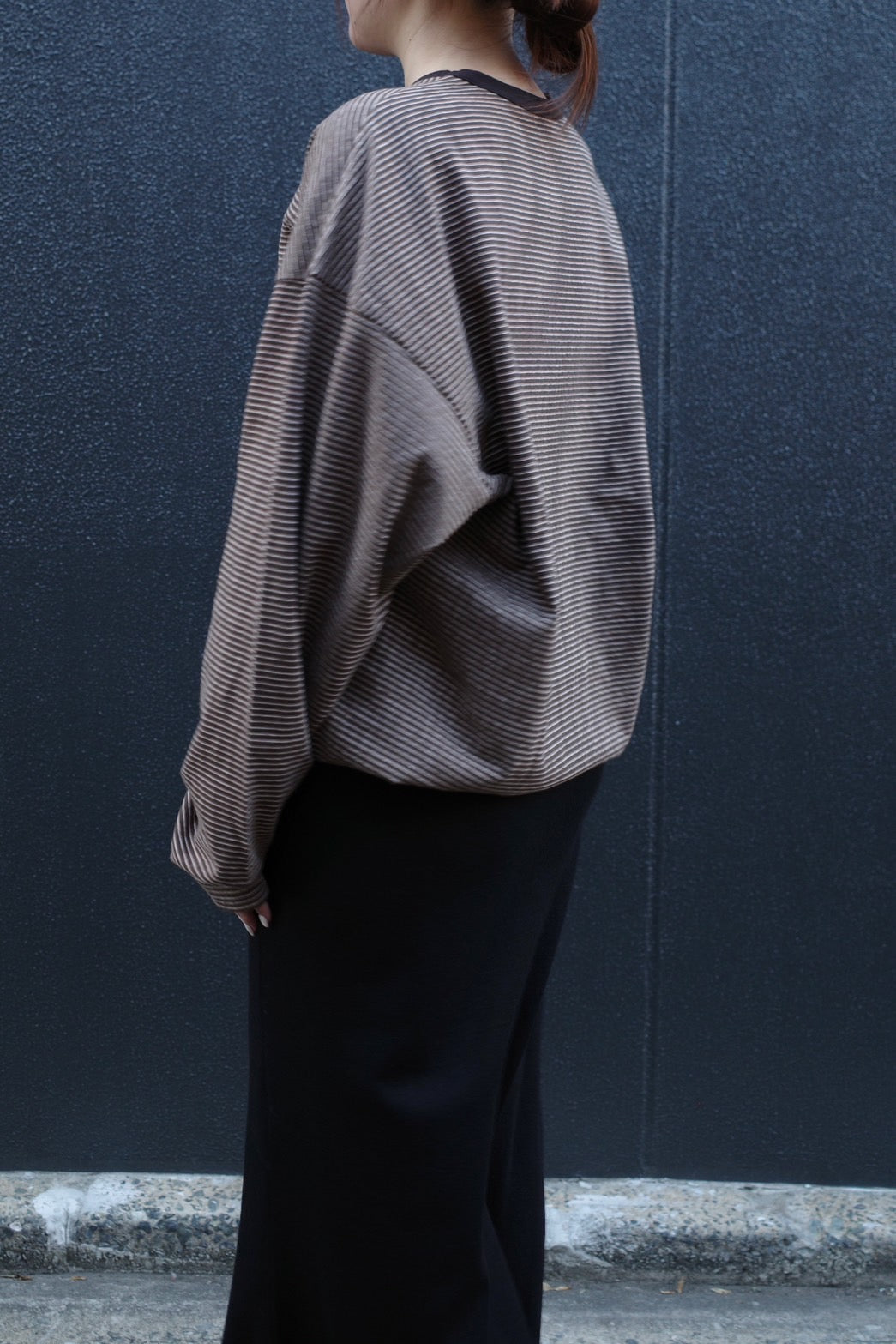 トップス NODAS Drawcord border c/s ecru brown Drawcord border C/S - BROWN – NŌDAS ONLINE STORE