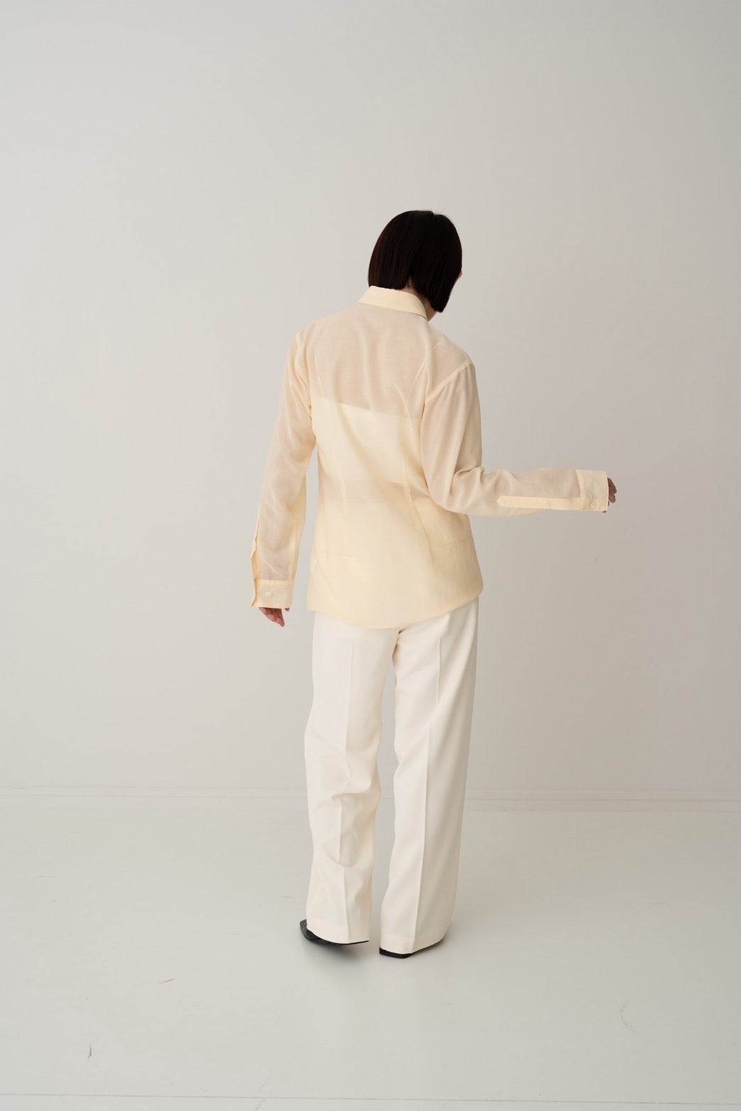 Sheer shirt - LIGHT YELLOW