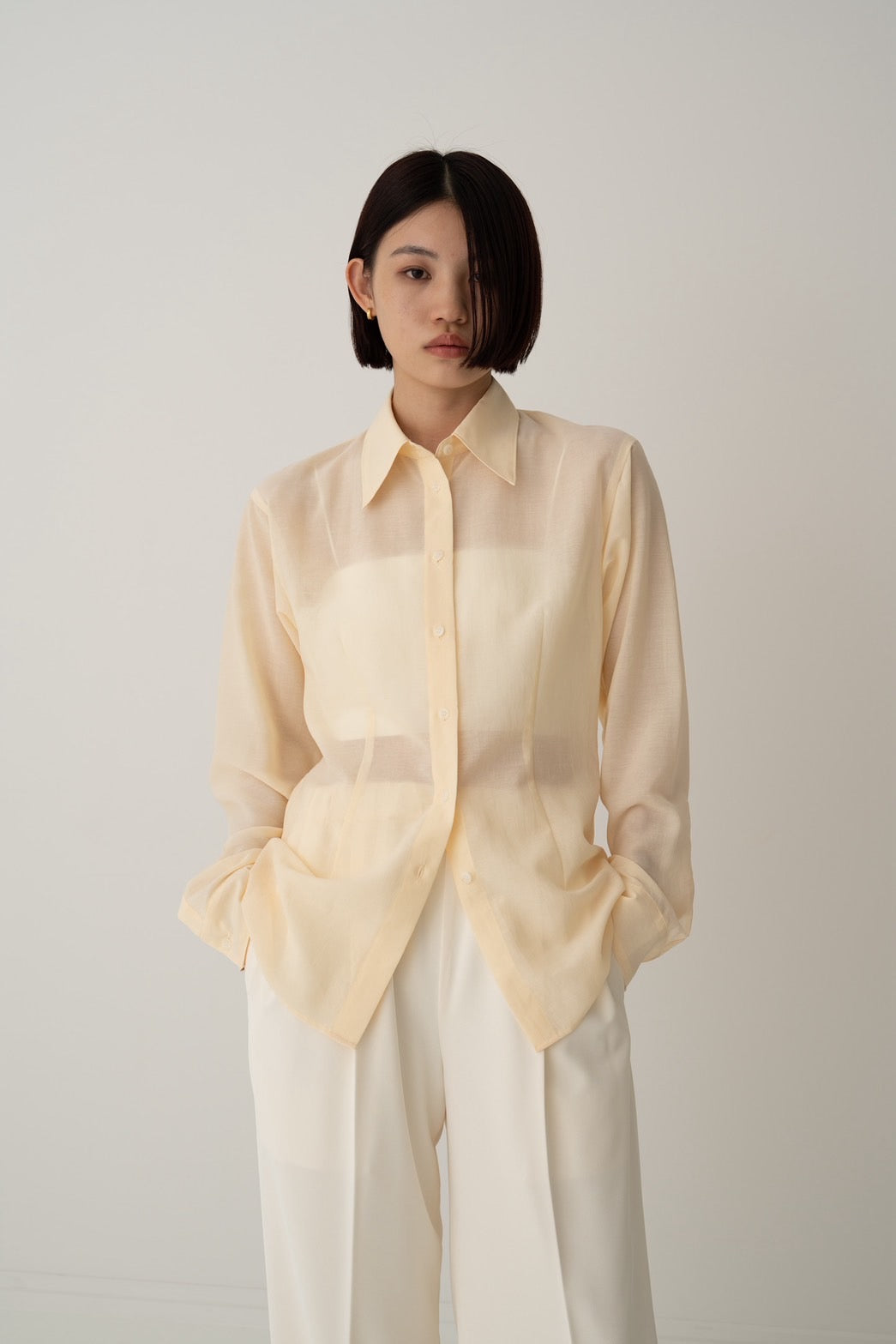 Sheer shirt - LIGHT YELLOW
