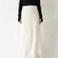 Wool long skirt - WHITE