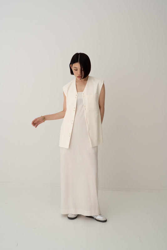 Long cami dress - WHITE