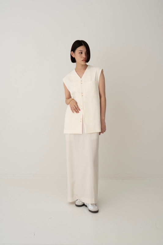 Long cami dress - WHITE